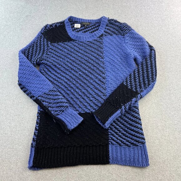 Rag & Bone Sweater Womens XS Textured Patchwork Knit Pullover Wool Blend - Picture 1 of 11